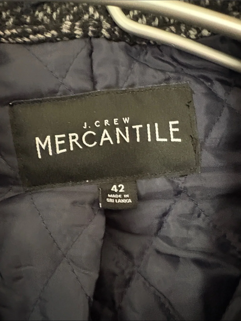 Men's J Crew Mercantile Charcoal Herringbone Wool Blend Overcoat